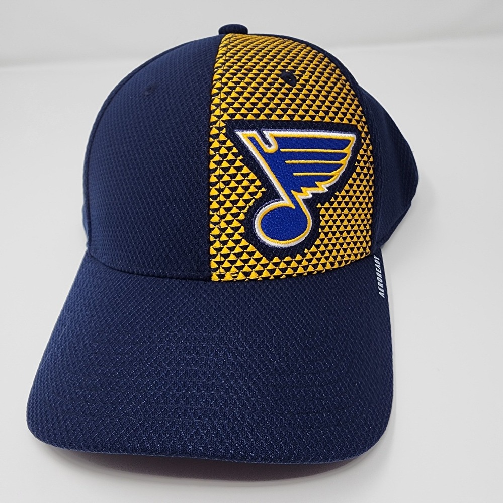 Adidas Hat Mens OSFA Navy Blue St. Louis Blues NHL Coach Stretch Flex GK1263 NEW